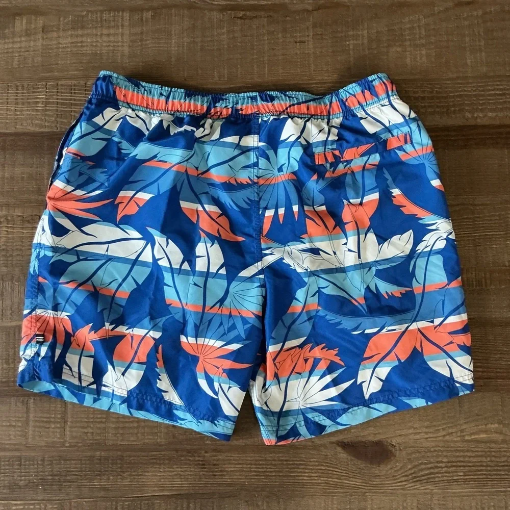 Nautica Blue Sail Tropical Blue and Orange Swim Shorts XL